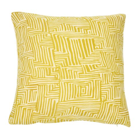 Cotton Pillow with Kuba Cloth Pattern