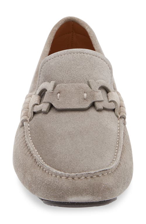 Ferragamo Byte Suede Driving Loafer In Taormina Stone