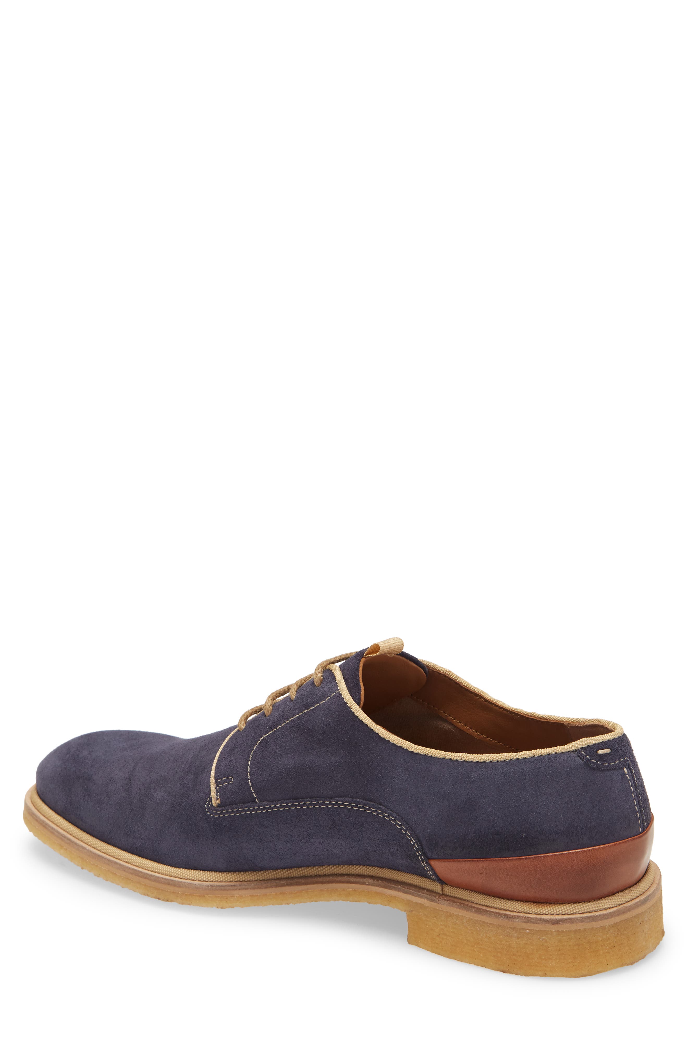 J&M 1850 Wagner Plain Toe Derby, Alternate, color, NAVY SUEDE