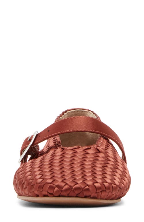 Steve Madden Dreaming Mary Jane Flat In Rust Satin