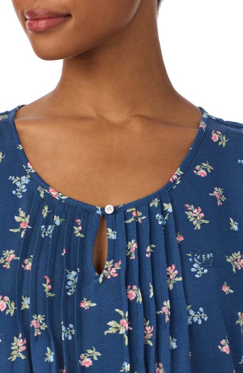 Ralph Lauren Plus Size Flutter Sleeve Short Nightgown In Blue