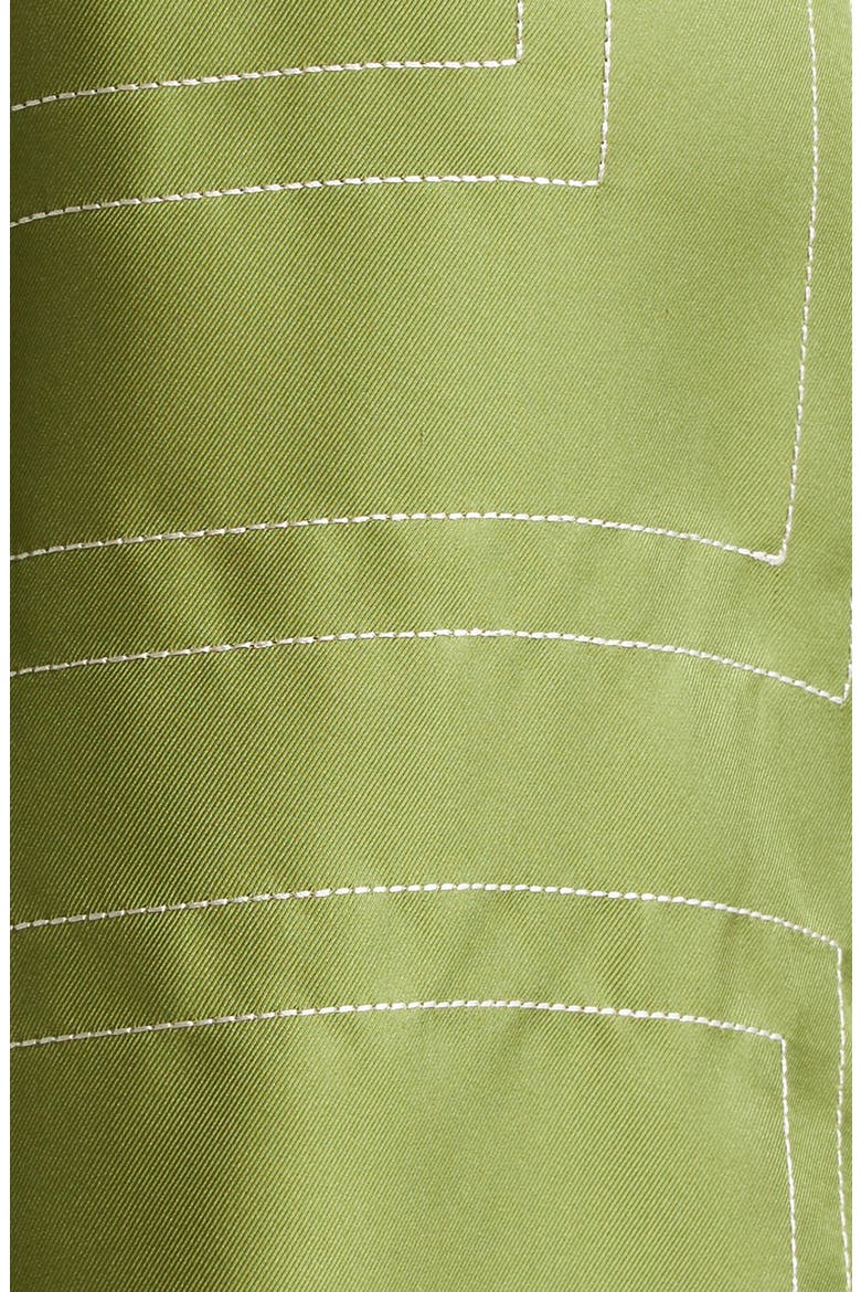 Monogram Embroidered Silk Shorts, Alternate, color, LAUREL