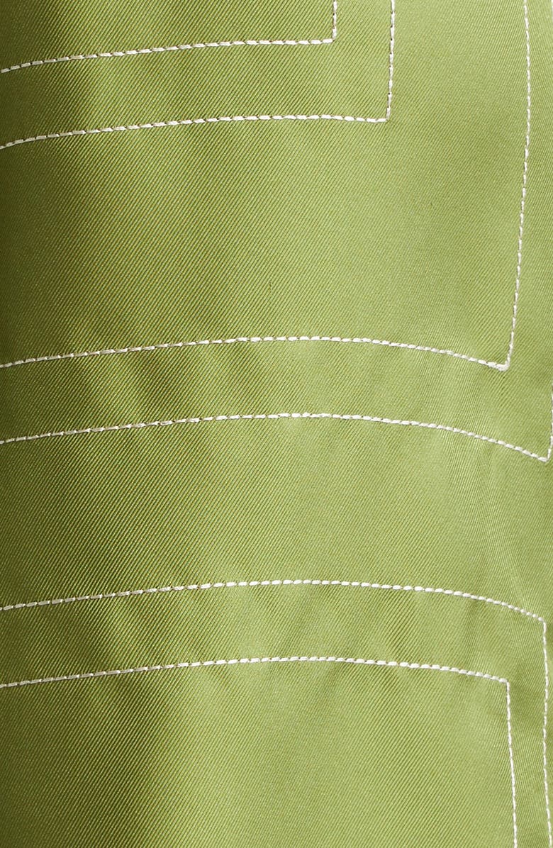 TOTEME Monogram Embroidered Silk Shorts, Alternate, color,