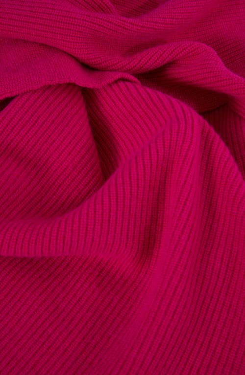 Cache Coeur Kim Rib Fold Over Cowl Neck Wool Blend Maternity Sweater In Fuchsia