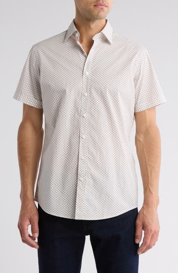 Rodd & Gunn Berwick Forest Short Sleeve Cotton Button-up Shirt In White