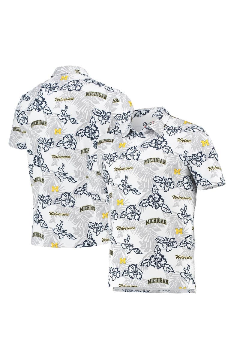 Reyn Spooner Men's Reyn Spooner White Michigan Wolverines Performance Polo, Alternate, color, White