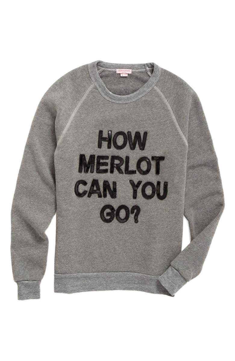 Bow & Drape How Merlot Can You Go Sweatshirt, Main, color,