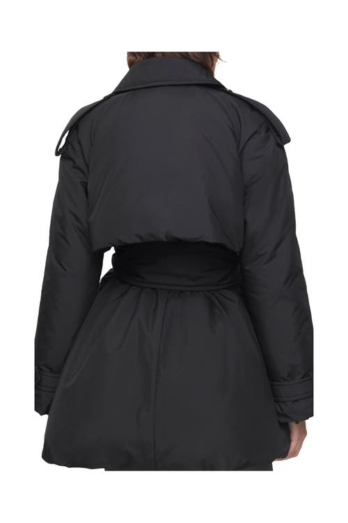Burberry Berryhill Belted Padded Trench Coat In Black