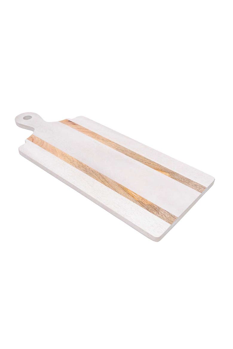 Maeve Striped Wood Board 23", Main, color, Brown