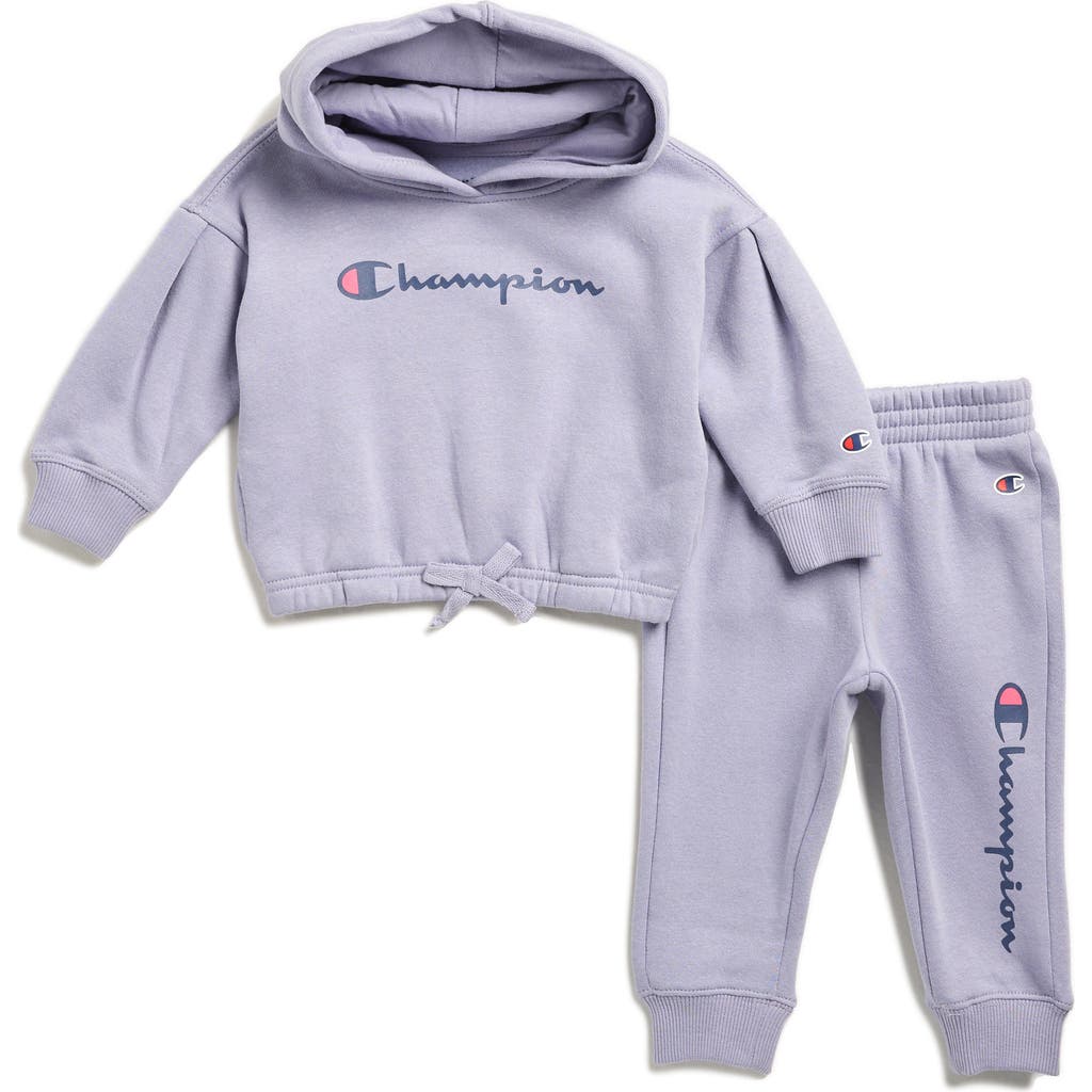 Champion Graphic Hoodie & Joggers Set In Gray