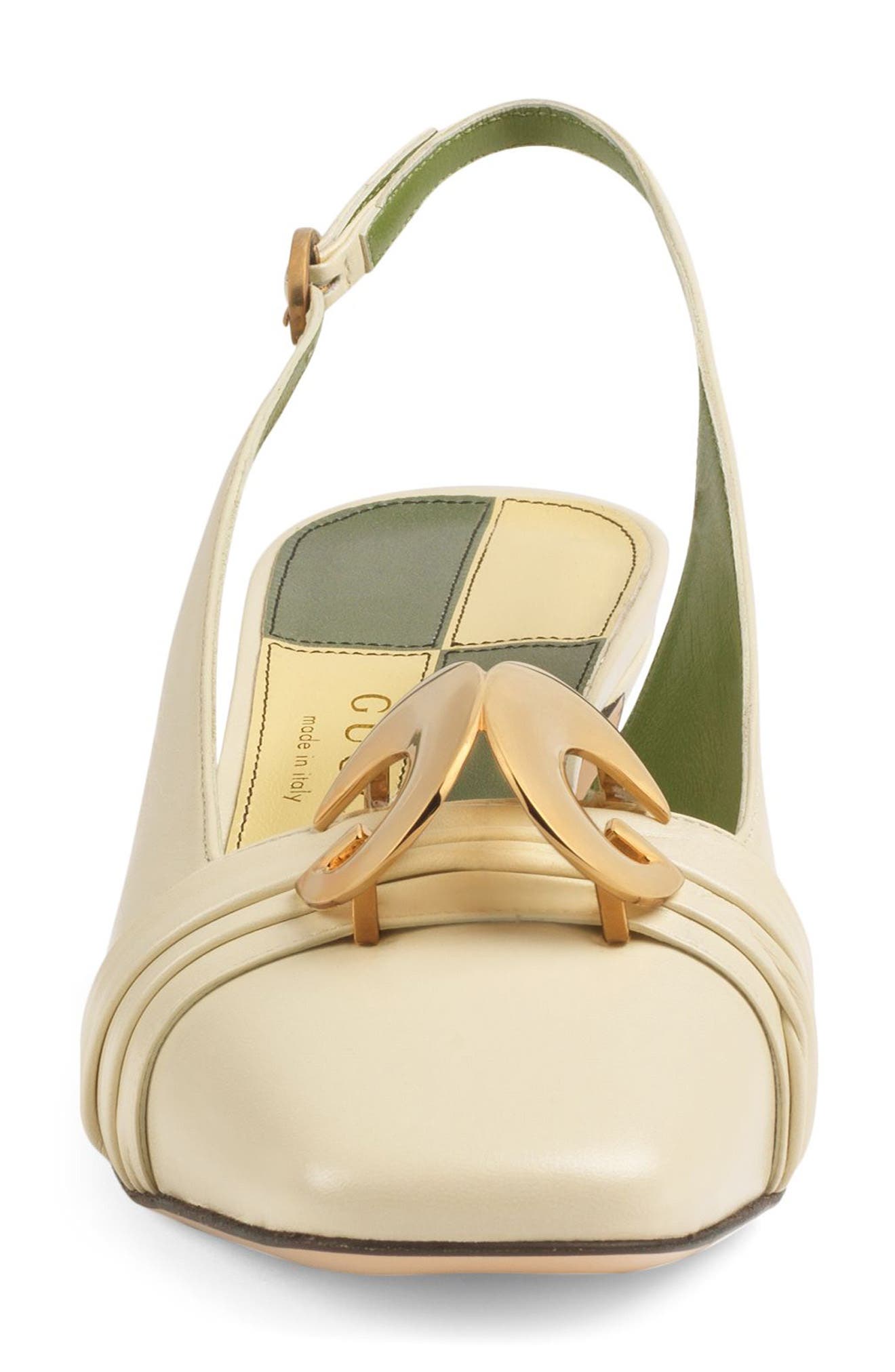 Gucci Usagi Square Toe Slingback Pump, Alternate, color, 