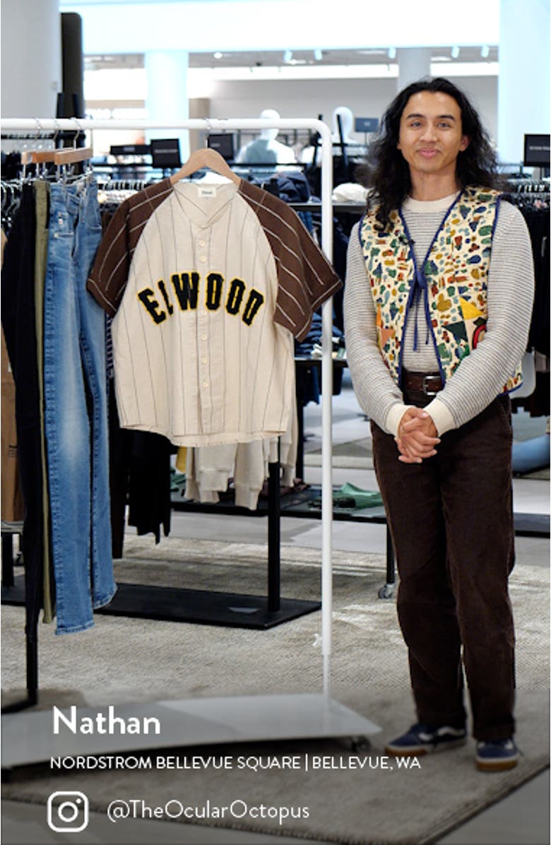 Logo Linen Blend Baseball Jersey, sales video thumbnail