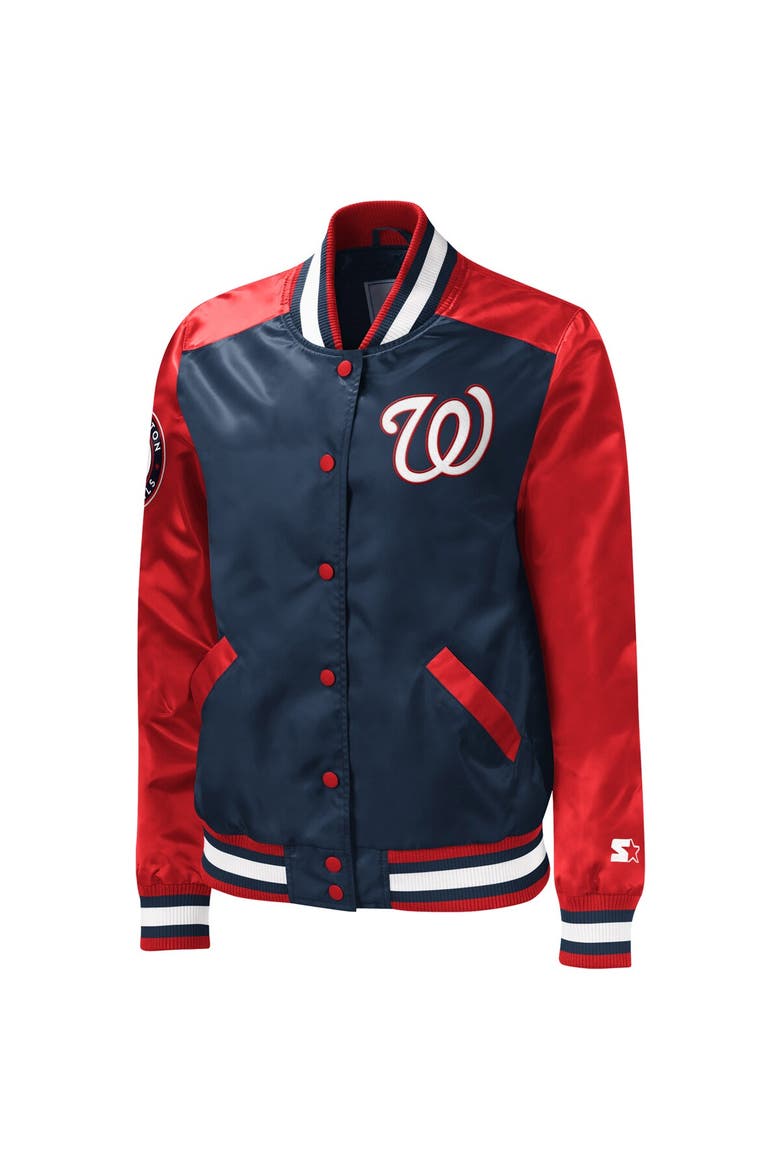 Women's Starter Navy Washington Nationals The Legend Full-Snap Jacket, Alternate, color, Navy