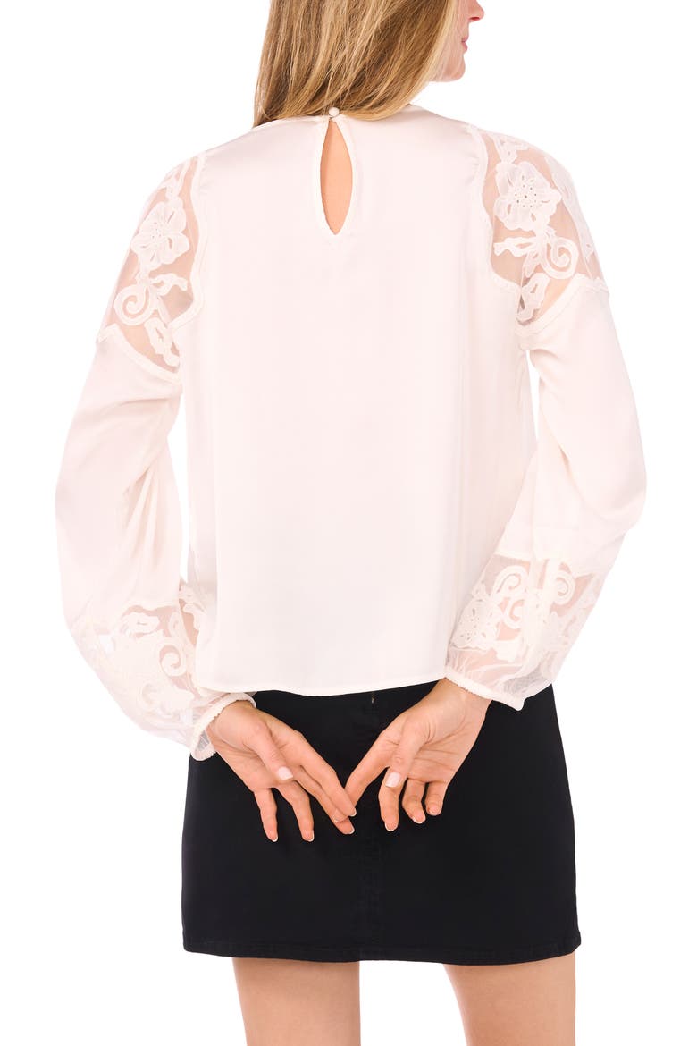 Floral Embroidery Detail Top, Alternate, color, RICH CREAM