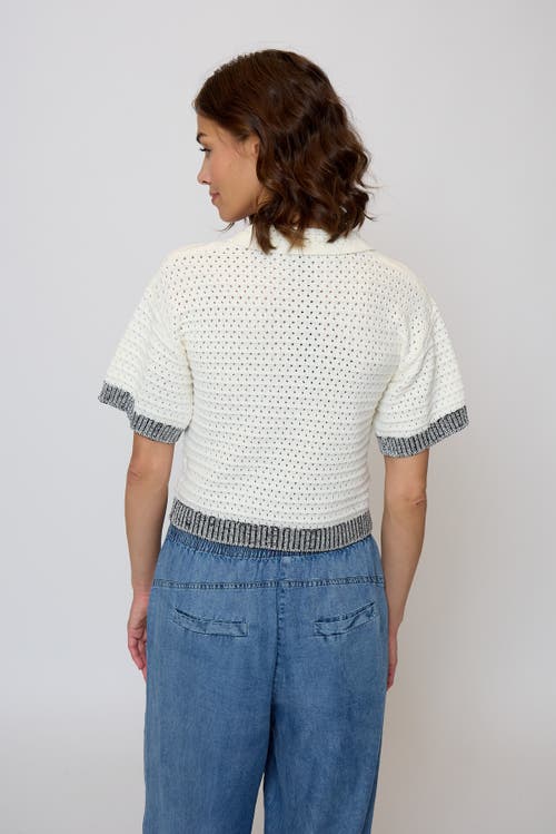 Central Park West Junie Openstitch Polo In White
