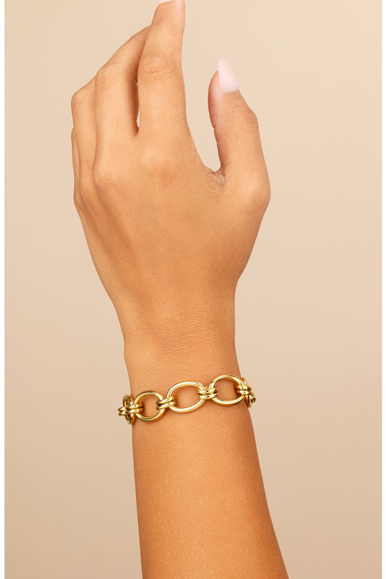 Celia Oval Chain Link Bracelet, Alternate, color, GOLD