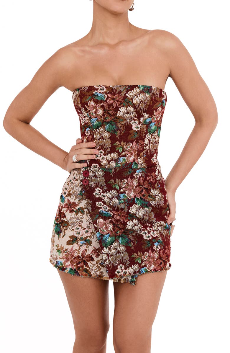 Mistress Rocks Floral Jacquard Corset, Main, color, 