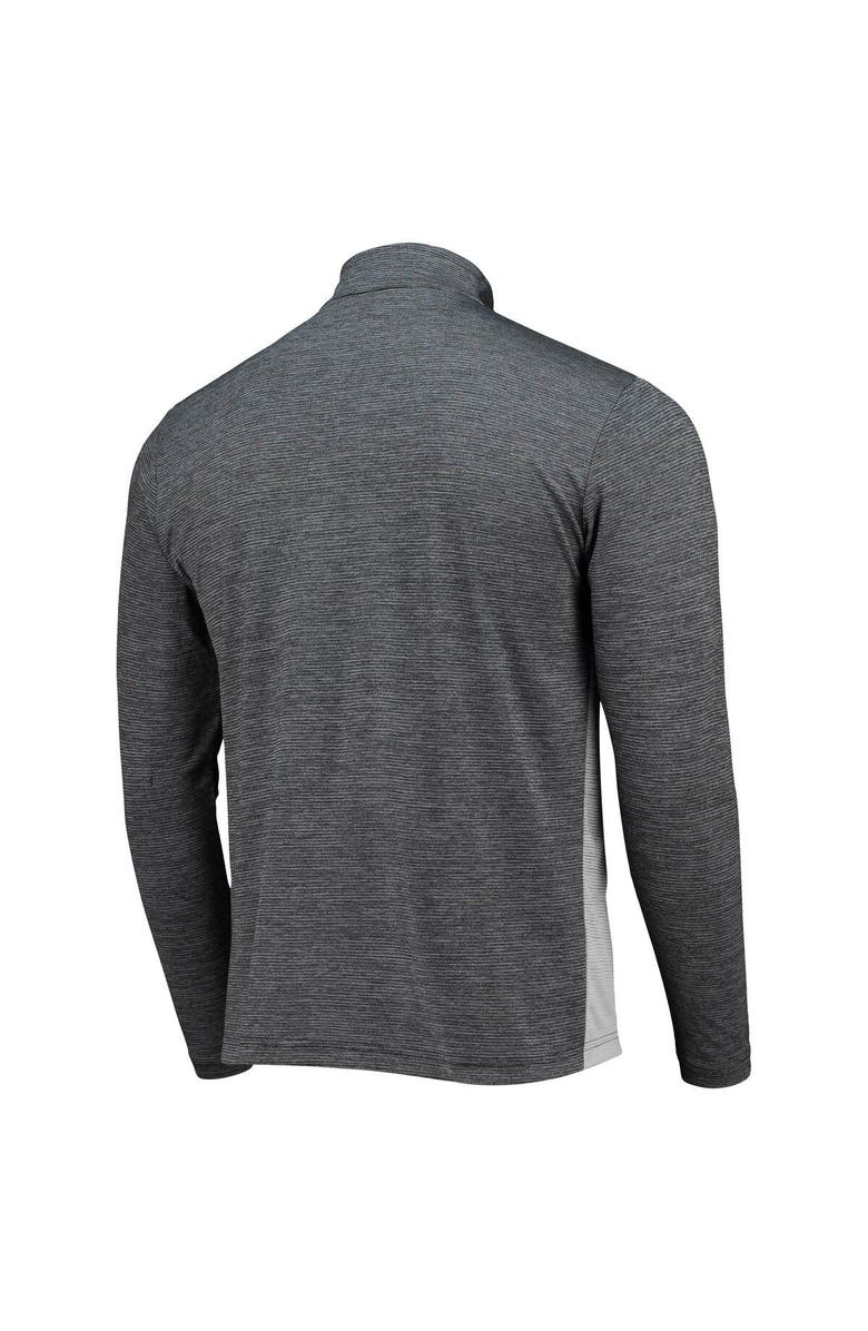 ANTIGUA Men's Antigua Black/Heathered Gray New Orleans Saints Throwback Cycle Quarter-Zip Jacket, Alternate, color, Black