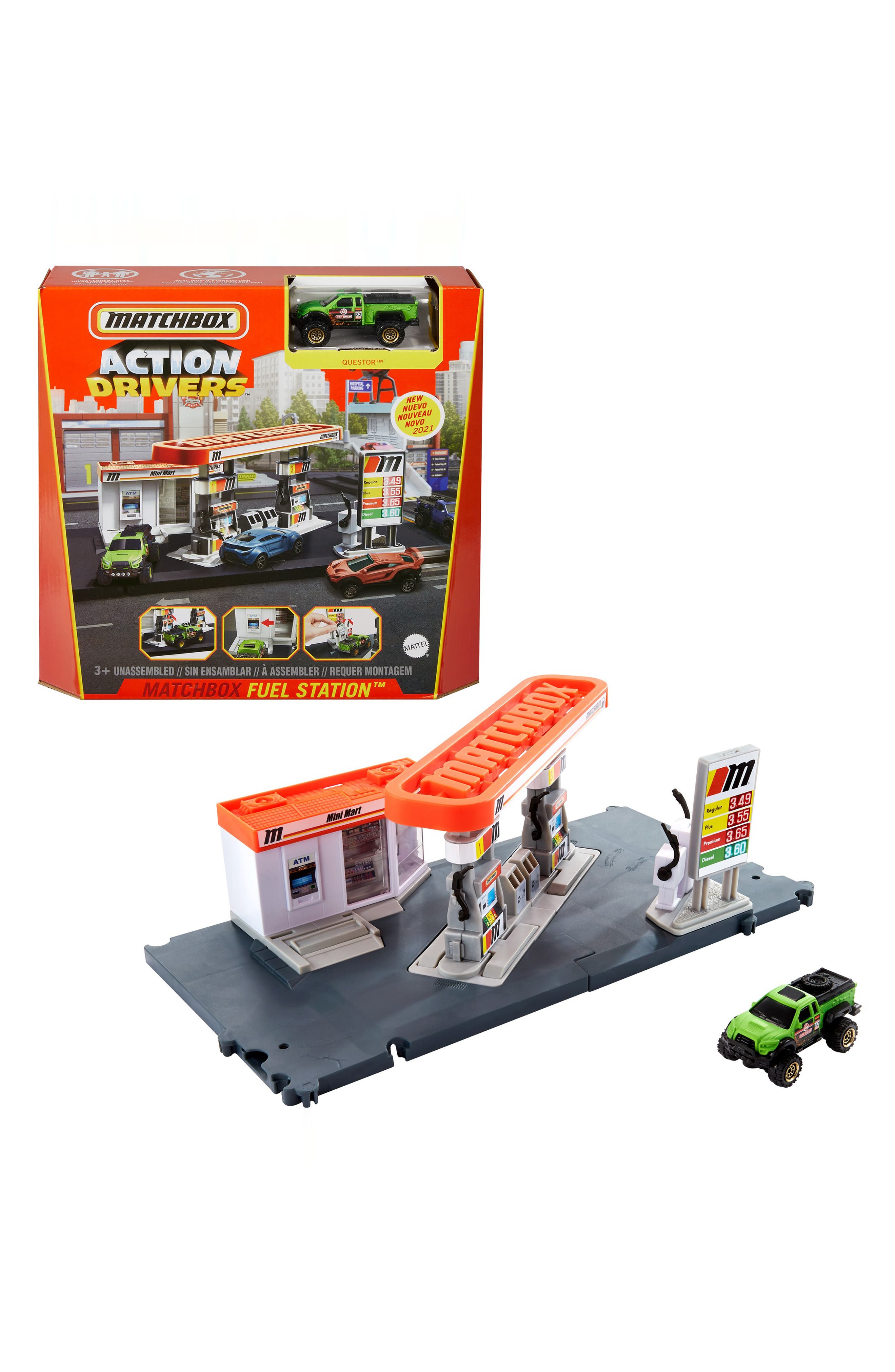 Mattel Matchbox Action Drivers Matchbox Fuel Station Playset ...