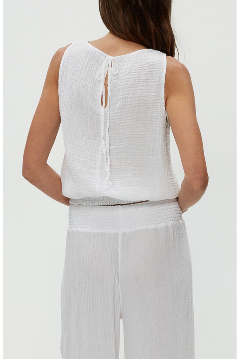 Janelle Tie Neck Tank, Alternate, color, WHITE