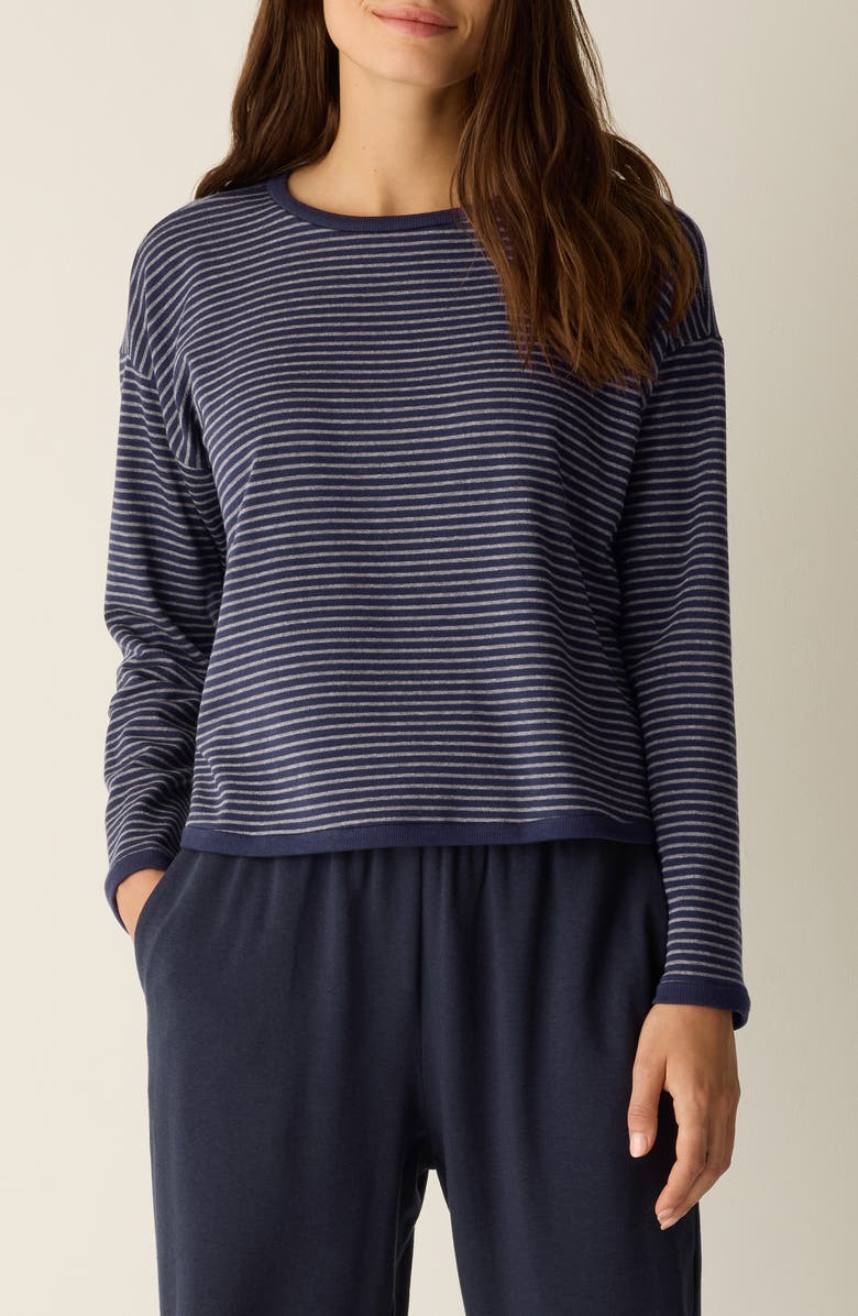 Eileen Fisher Stripe Long Sleeve Top, Main, color, Ink