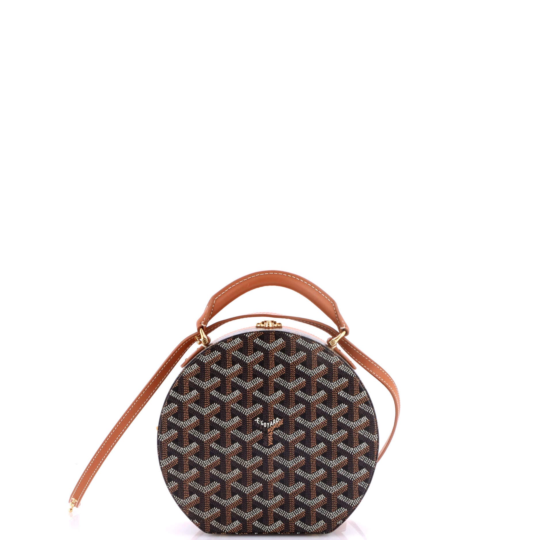 Alto Hatbox Bag Coated Canvas, Alternate, color, Brown