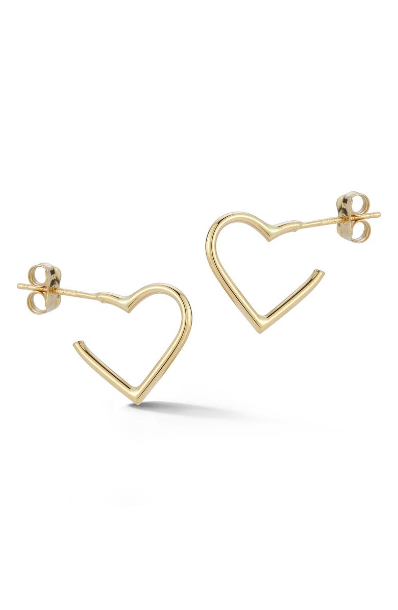 Ember Fine Jewelry Heart Huggie Hoop Earrings, Main, color, Gold