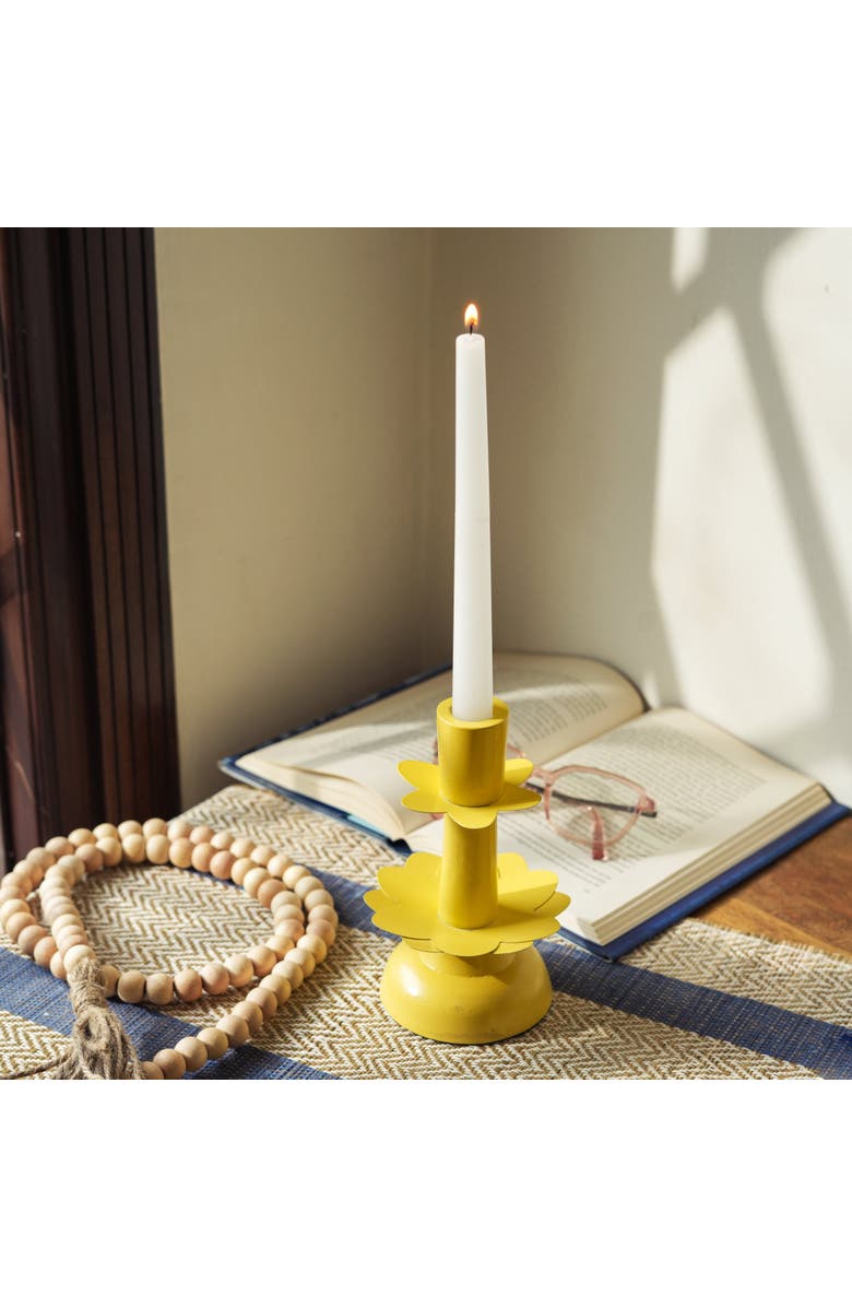 Mela Artisans Sunny Tapered Candleholders, Alternate, color, Sunny