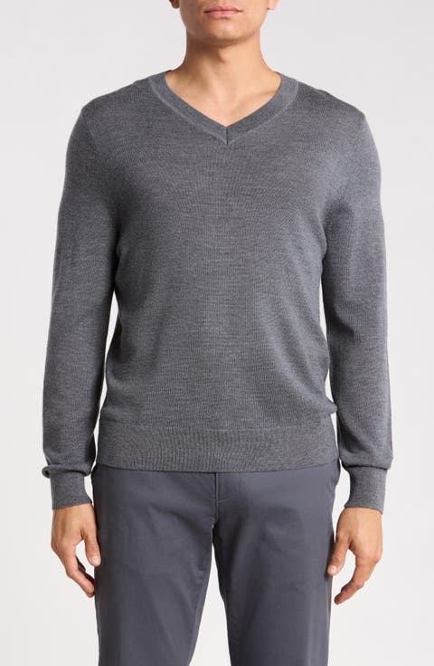Washable Merino Wool V-Neck Sweater