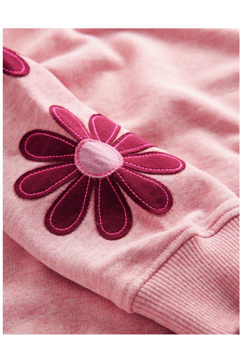 Kids' Relaxed Sweatshirt Dress, Alternate, color, PINK FLOWER EMBROIDERY