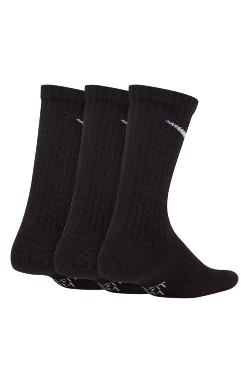 Nike Kids' Dri-fit Perforated Cushioned Crew Socks In 010 Black/white