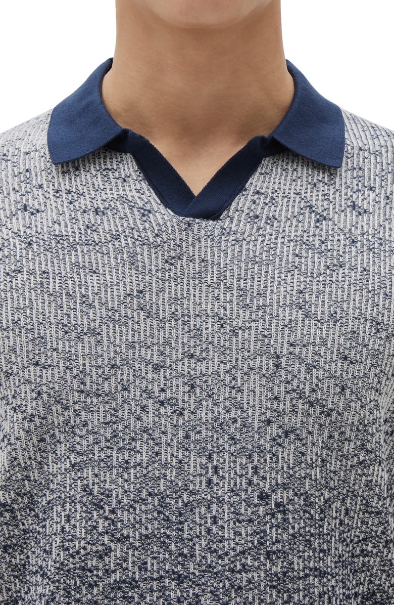 Robert Barakett Mission Hill Ombré Johnny Collar Polo, Alternate, color, Blue/ White/ Grey