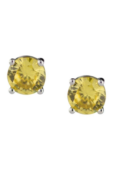 Round CZ Stud Earrings