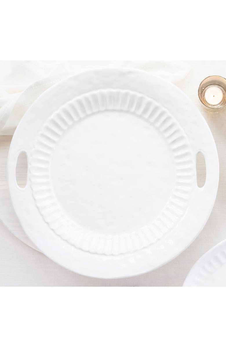 VIETRI Pietra Handled Round Tray, Alternate, color, White