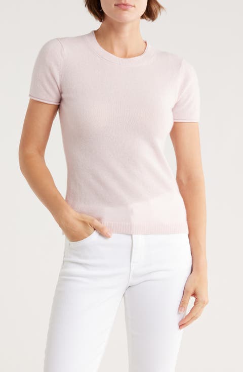 Cashmere Crewneck Short Sleeve Sweater