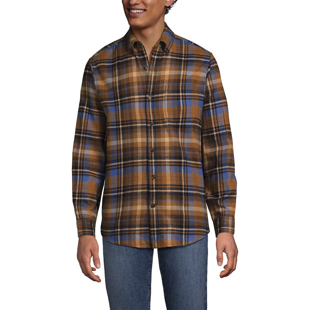 Lands' End Traditional Fit Flagship Flannel Shirt In Multi