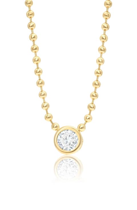 Bezel Crystal Pendant Necklace