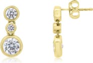 The Lovery Fine Jewelry CZ Triple Bezel Drop Earrings