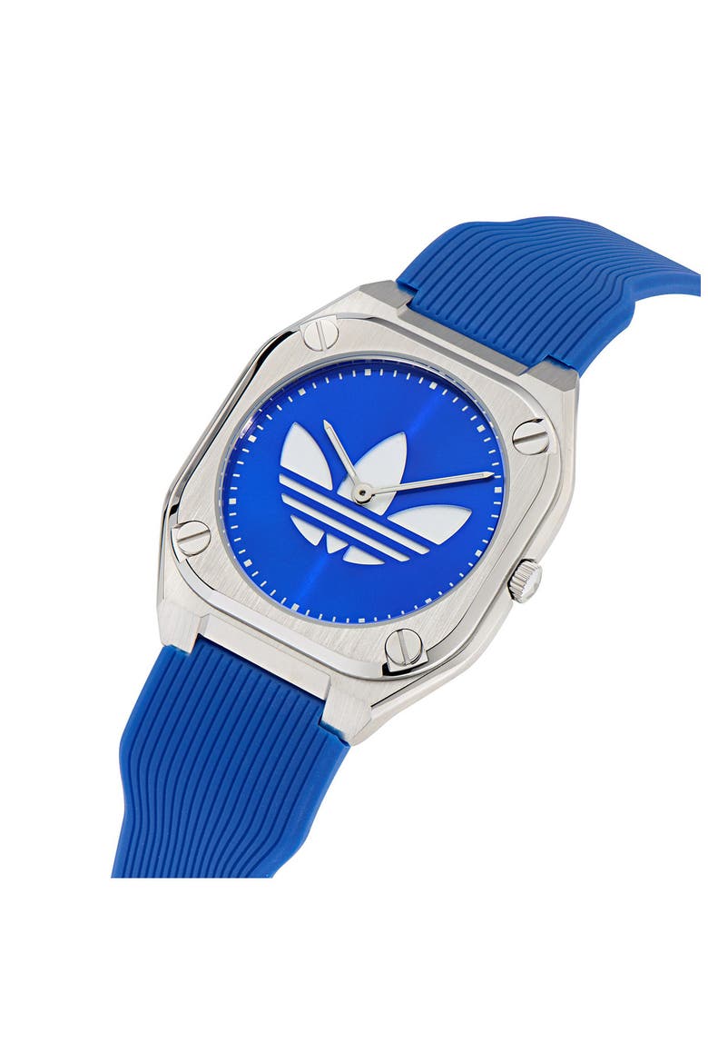 City Tech Blue Thin Silicone Strap Watch, 39mm, Alternate, color, BLUE