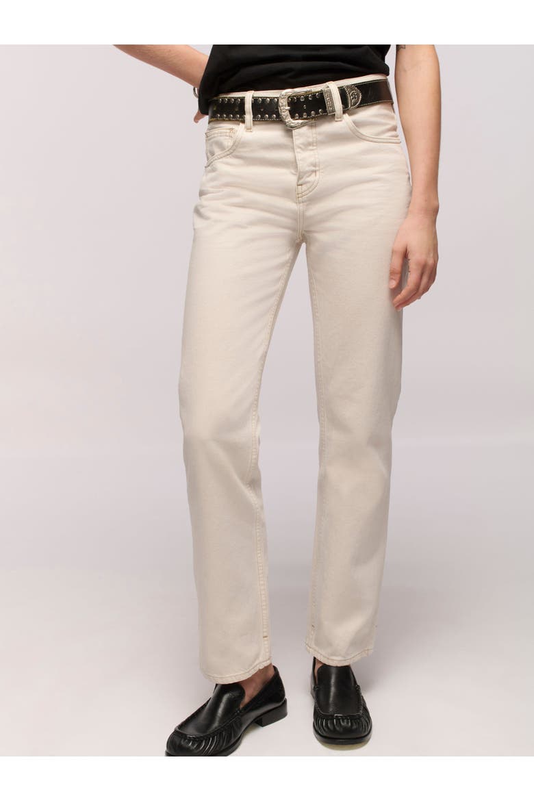 Calla Mid Rise Straight Ankle Jean, Alternate, color, Salt