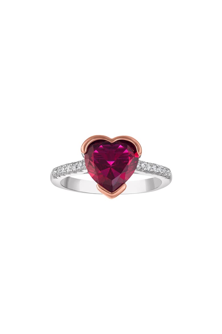 Lab Created Ruby Heart Ring, Main, color, WHITE