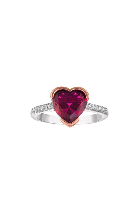 Lab Created Ruby Heart Ring