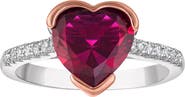 FZN Lab Created Ruby Heart Ring