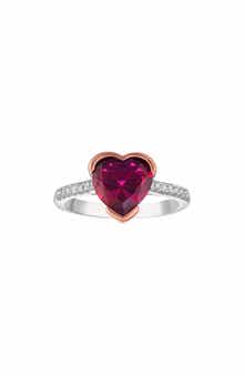 Lab Created Ruby Heart Ring