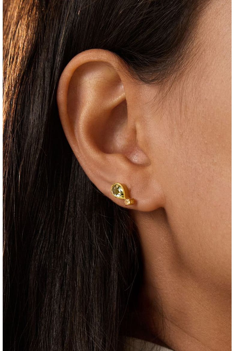 True Self Green Amethyst Earrings, Alternate, color, Green