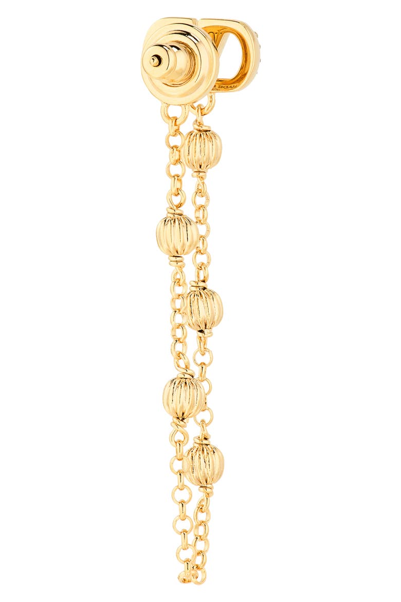 VLOGO Signature Front/Back Earrings, Alternate, color, GOLD