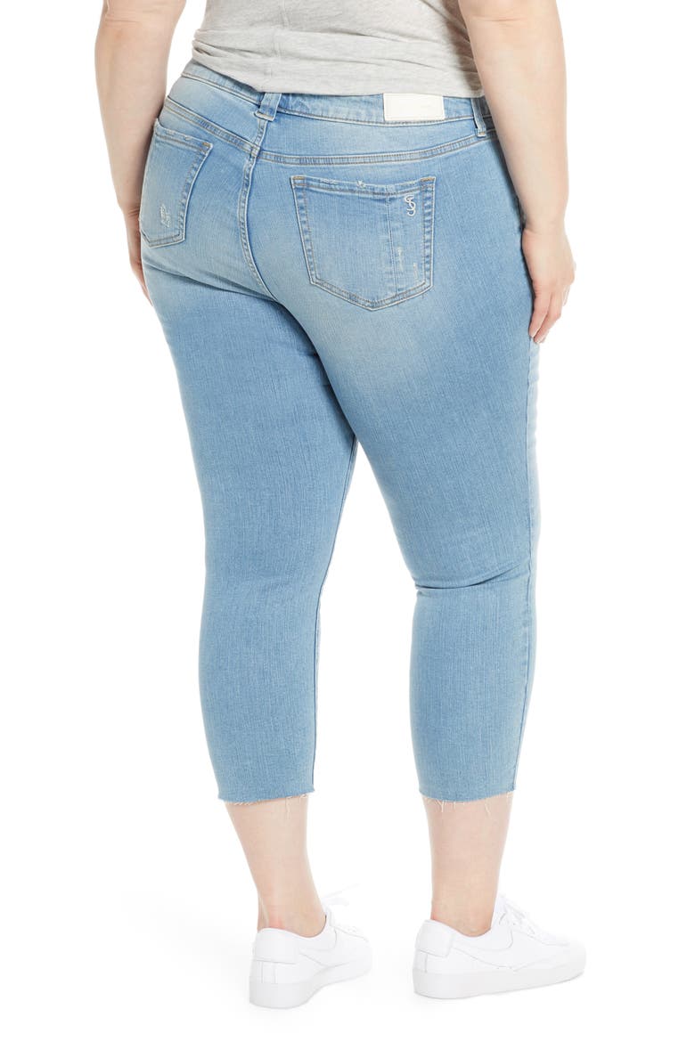 Raw Hem Crop Skinny Jeans, Alternate, color, CATRINA