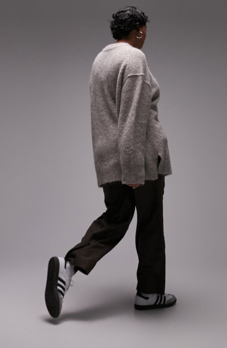 Topshop Curve Exposed Seam Sweater, Alternate, color, 