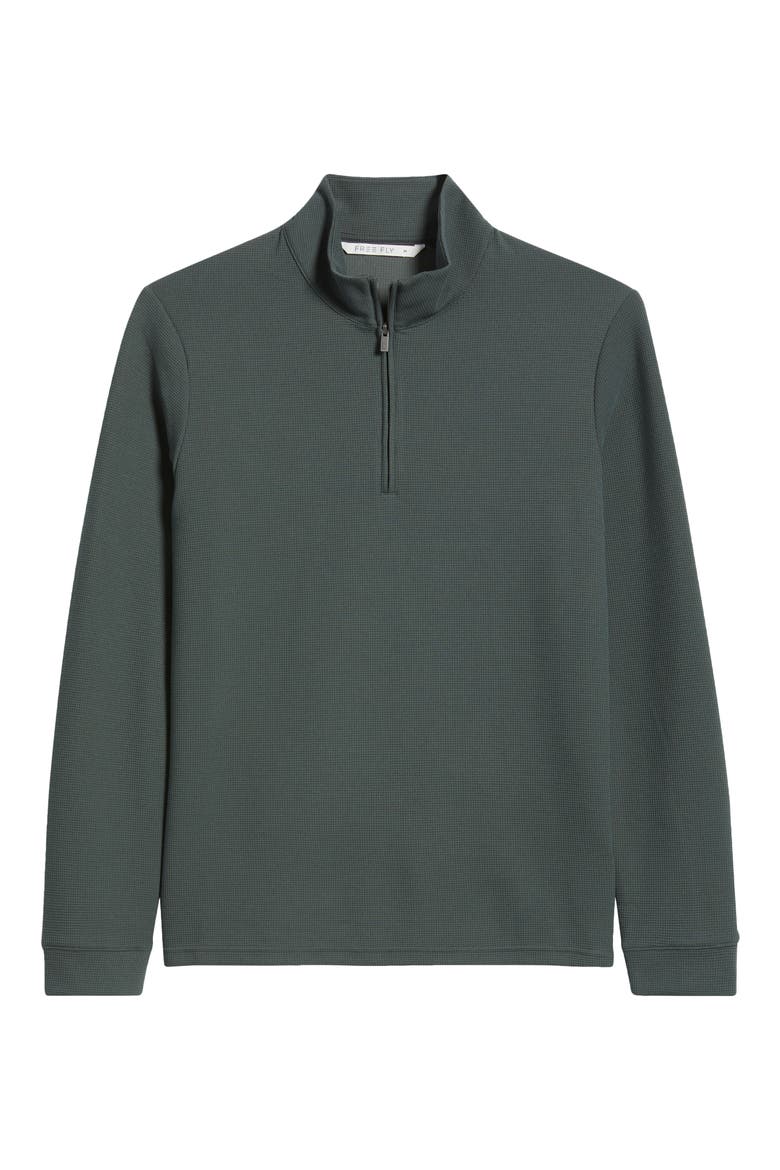 Waffle Quarter Zip Pullover, Alternate, color, MIDNIGHT