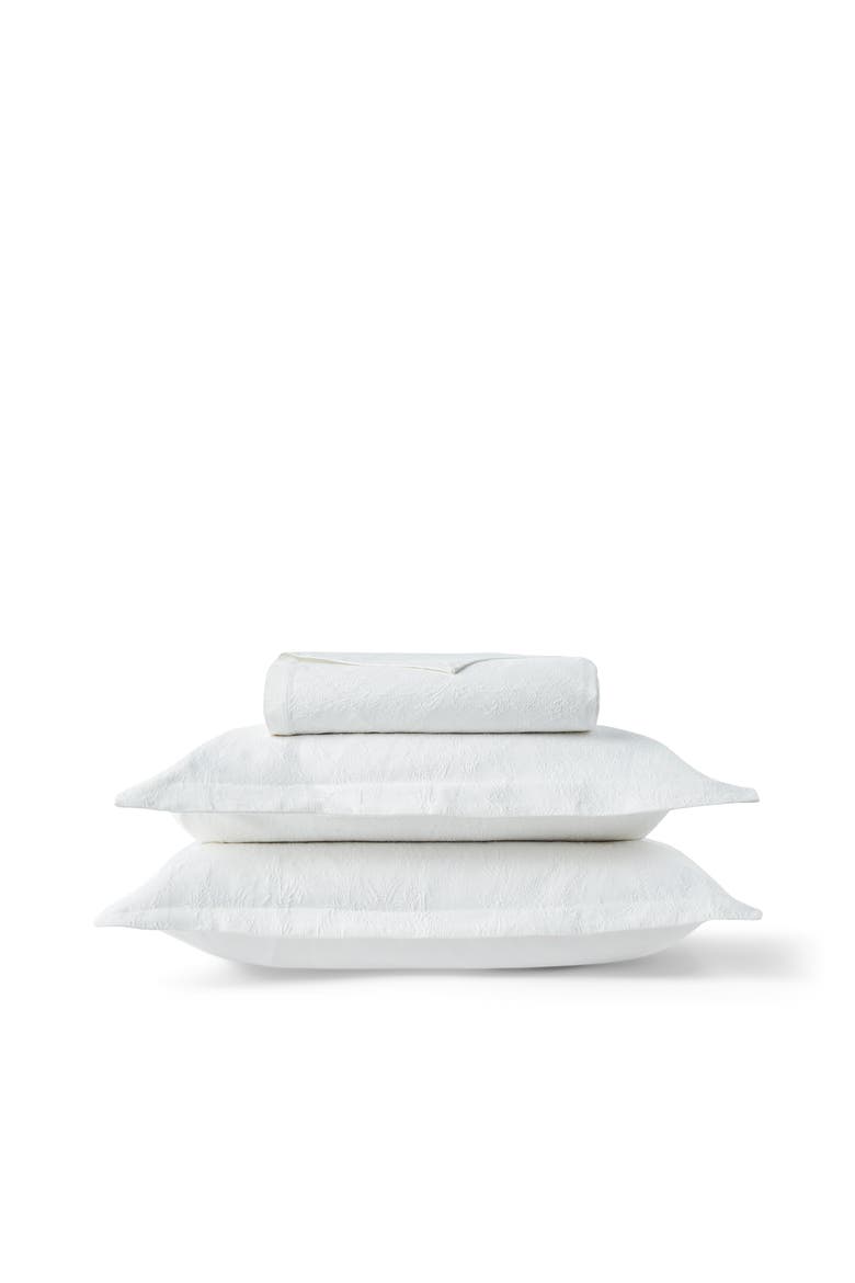 Beatrice Vintage Jacquard Coverlet & Sham Set, Main, color, White - Queen